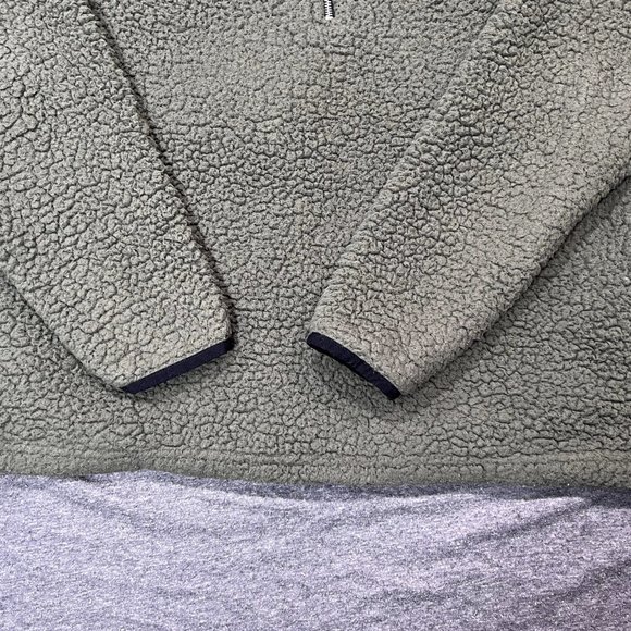 Victorias Secret PINK Olive Green Sherpa 1/4 Zip Pullover Jacket Sz Large - Picture 4 of 10
